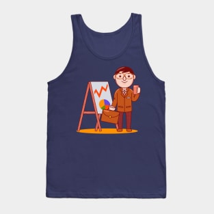 Cute Businessman Cartoon Tank Top